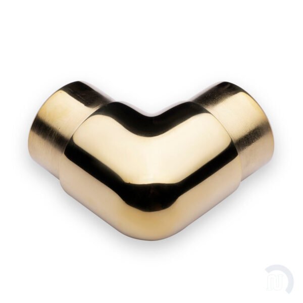 90 Degree Flush Elbow Fitting - Polished Brass - 1.5" OD