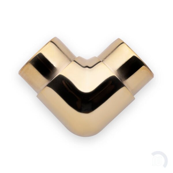 90 Degree Flush Elbow Fitting - Polished Brass - 1.5" OD - Image 3