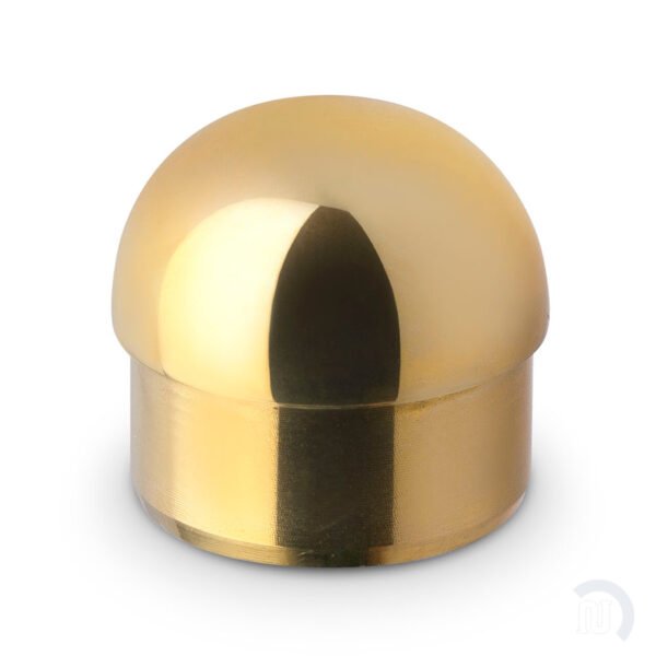 Domed End Cap - Polished Brass - 1.5" OD