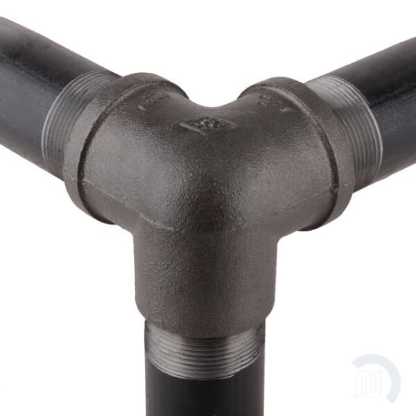 90° Side Outlet Elbow - Black Pipe Foot Rail - 1.5" ID - Image 2