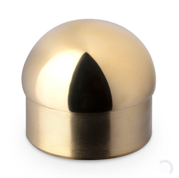 Domed End Cap - Polished Brass - 2" OD