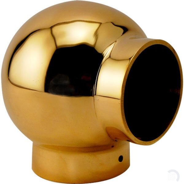 Ball Elbow Fitting 90 Degree - Polished Brass - 1.5" OD