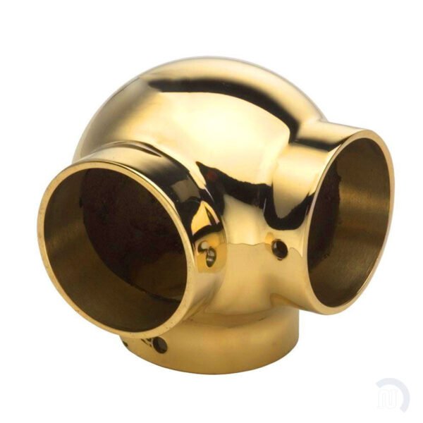 Ball Side Outlet Elbow - Polished Brass - 1.5" OD