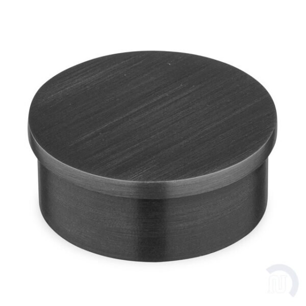 Flush Flat End Cap - Blackened Steel - 2" OD