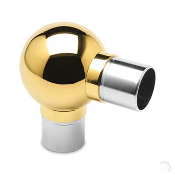 Ball Elbow Fitting 90 Degree - Polished Brass - 1.5" OD - Image 2